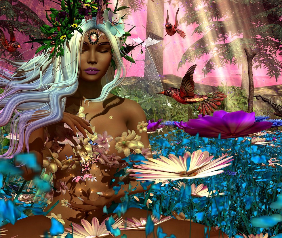 "Faerie in Meditation" art inspired by guided meditation by Nicholas Ashbaugh
